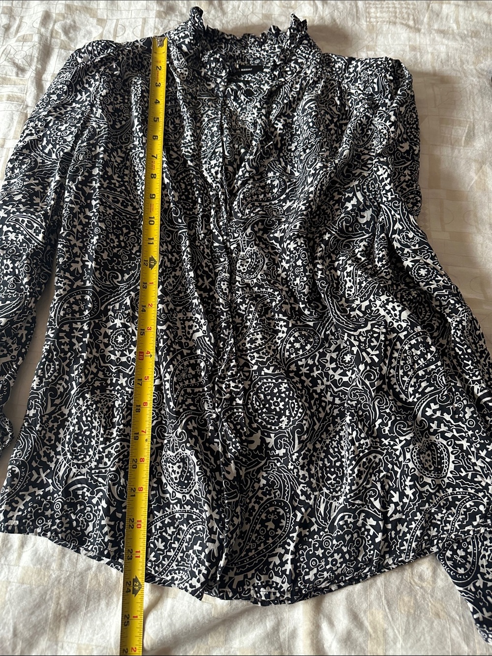 Isabel Marant Black and White Paisley Button-Up Blouse - Picture 5 of 5